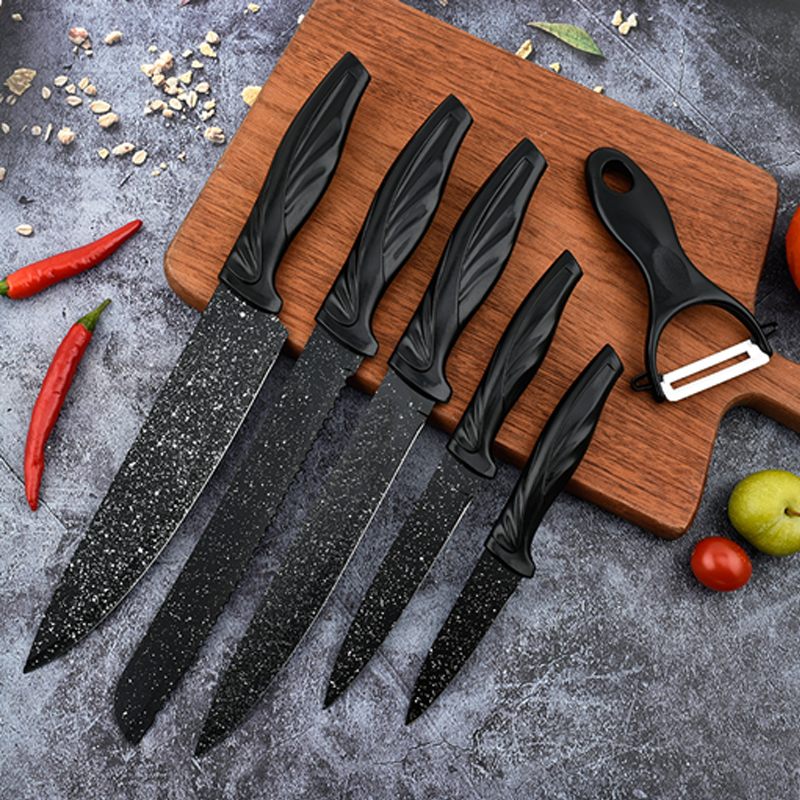 Fengwei Handle Ink Rice Stone Six Piece Knife Set